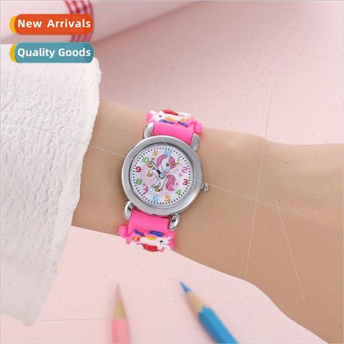 Fashion colorful cartoon unicorn student children watch quar-封面