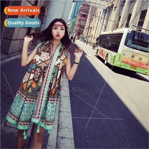 Summer beach beach sun shawl female scarf dual-use Korean  t