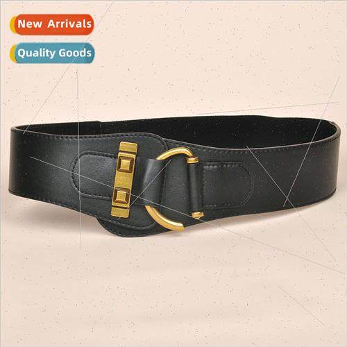 Retro decorative cowhide wide waist seal coat jacket dress b