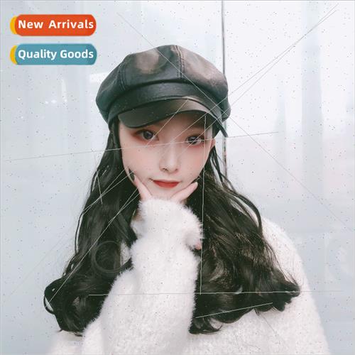 Autumn winter new hat wig female one in one medium-length cu