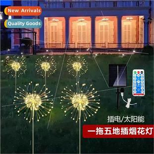 Solar ground plug one tow five firework lights dandelion lig