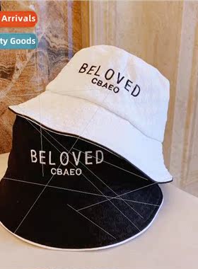 2023 new embroidered letters pot hat sun hat fisherman hat l