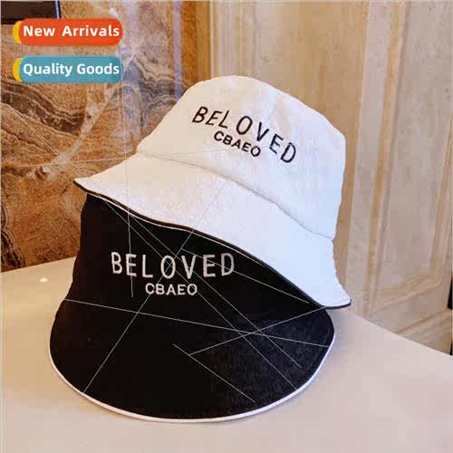2023 new embroidered letters pot hat sun hat fisherman hat l