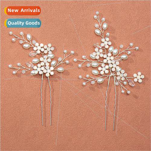 Mori aesthetic bridal hair accessories handmade beaded rhine