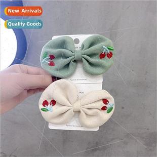 hair clips Korean Children duckbill bow princess clip cherry