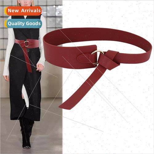 Brown belt female decorative versatile coat dress sub sweate