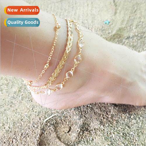 Europe fashion handmade women summer crystal sequins ankle m