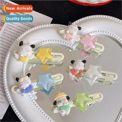 Cute cartoon pentagram duckbill clip sweet girl side clip gi