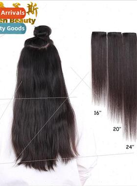 Full real hair extensions natural color double clip black th