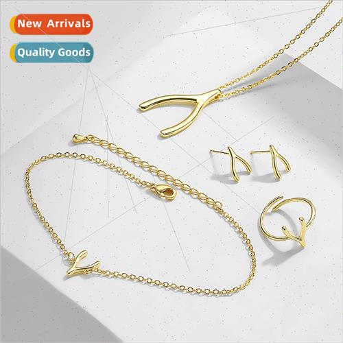 New ing bone copper gold-plated earrings fashion simple crea