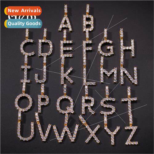 Hip hop new small English letters 26 letters simple zirconia