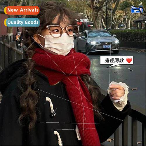 Ghosts monsters red scarf female winter thickened warm knted
