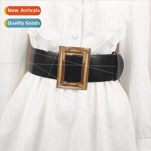 Coat belt women super wide belt fashion large buckle head de