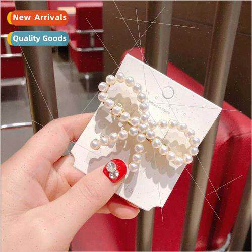ins whe imation pearl hair clip adult female Korea simple bo