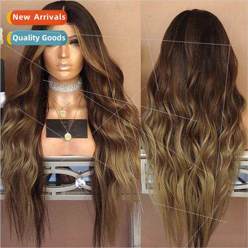 Europe center parted big wave gradient ladies wig full head