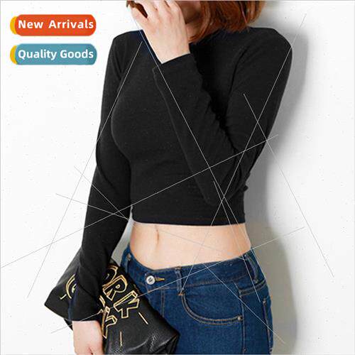 2023 Women t-shirt female long-sleeved Autumn winter elastic