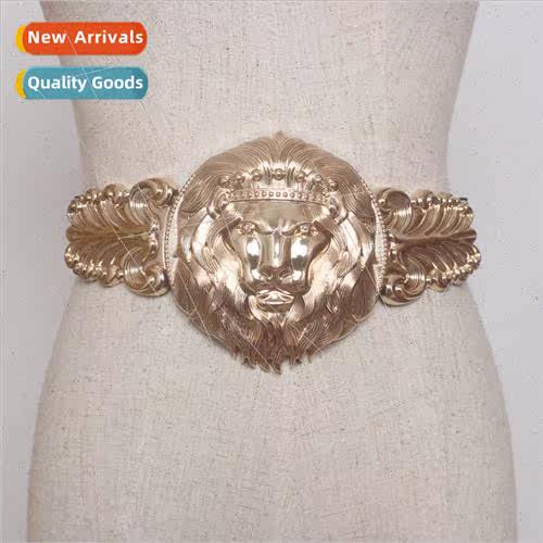 Europe temperament versatile domineering metal lion head bel