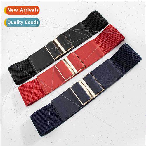 Women fashion appliquéd leather buttons elastic waistband s