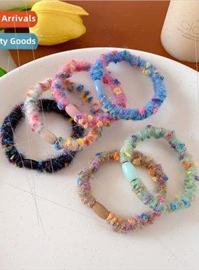 2023 fall winter plush hair circle headdress hair rope simpl