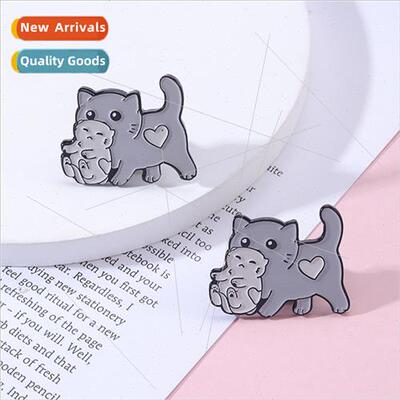 Cute  Animal Cartoon Brooch Cat Mom Grips Kten Protection Ca