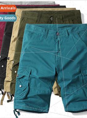 2023 Summer New Men Loose Casual  ze Work Shorts Multi-Pocke