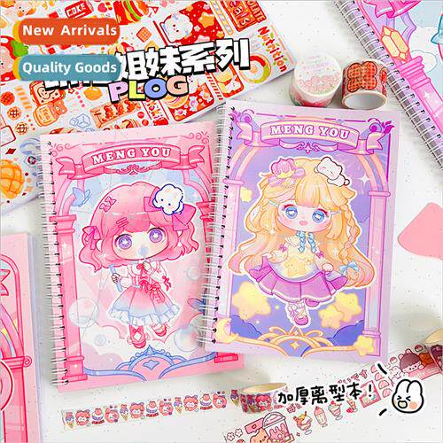 Vertical release book cute girl tape stickers release paper