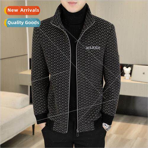 Thickened jacket nd stand-up collar loose youth tweed jacket