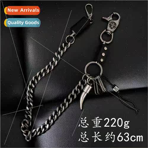 Casual men metal multi-layer cool cowhide pants chain -mains