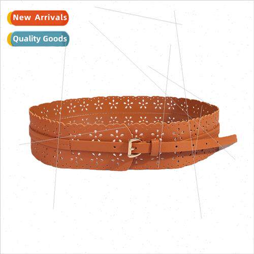 Europe hollowed out punch flower wide waist seal concave sty