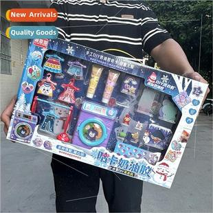 card house girls set sticker goo glue cream play Children