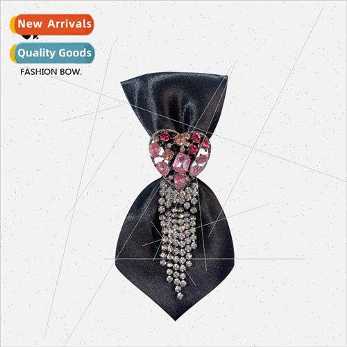 New French retro pink heart tassel fashion small tie female