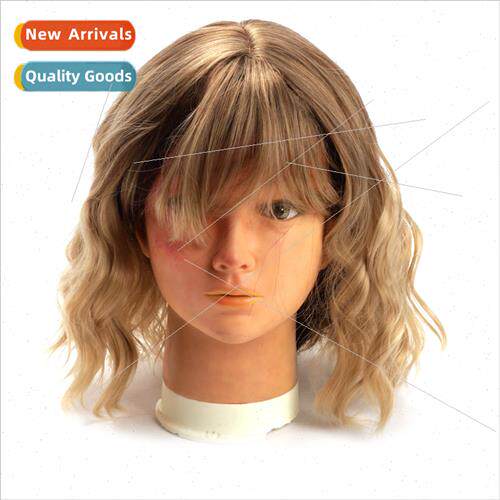 Europe whe air bangs gradient blonde big wave long curly hai