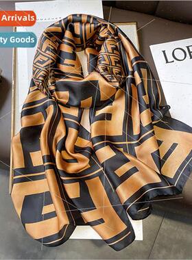 Spring Autumn thin  sub letters geometric simulation silk lo