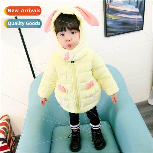 Winter new girls thickened hooded cotton jacket cotton cloth