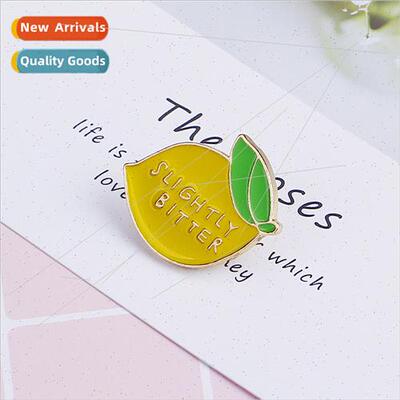 creative fru women cute ltle fresh lemon alloy brooch access