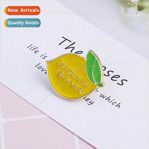 creative fru women cute ltle fresh lemon alloy brooch access