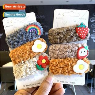 hairpin simple student clip velvet wool lamb ins Korea