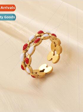 Europe fashion simple stainless steel opening double row ova