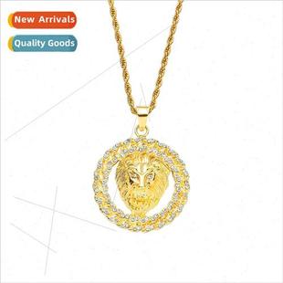 Full Diamond Necklace Hip ghtclub Pendant Hop Head Europe