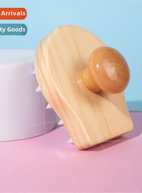 Hair Deep Cleaning Bath licone Hair Wash Brush Portable Wood