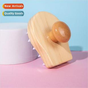 Bath licone Wash Hair Portable Cleaning Brush Wood Deep
