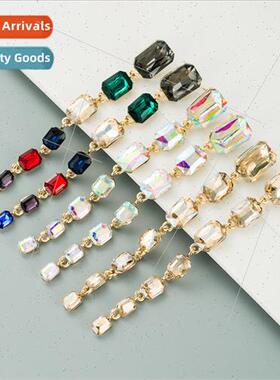Europe fashion colored diamond multi-layer alloy square glas