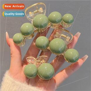 Fashion pearl large trumpet grasp clip Korean simple tempera