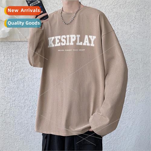 Long-sleeved T-shirt 2023 new fall HK pullover round neck sw