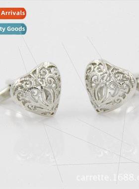 Wispy styled metal heart cufflinks 适用men women cufflinks F