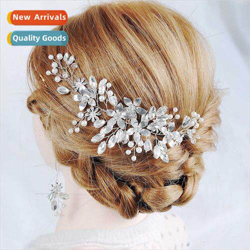Europe bridal hair accessories set handmade rhinestone flowe
