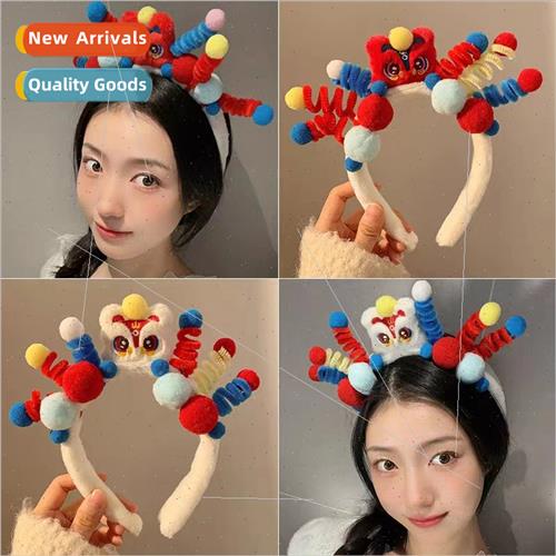 Cute waking lion hair bands female new weird wash face mask