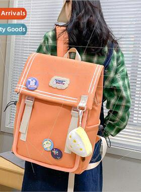 new color blocking tide backpack fresh sweet student schoolb