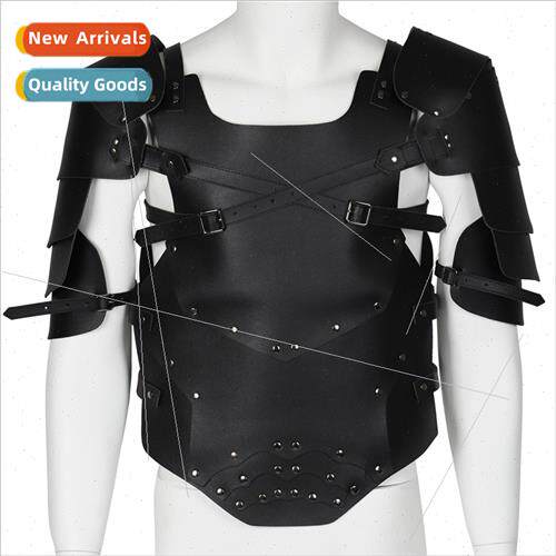 Medieval Steampunk PU Leather Shoulder Guard Chest Armor Arm
