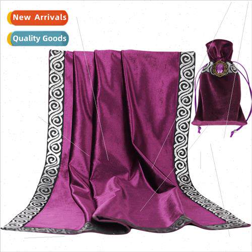 Tarot Tablecloth 66*66cm Thick Velvet Gold lver Trim Include